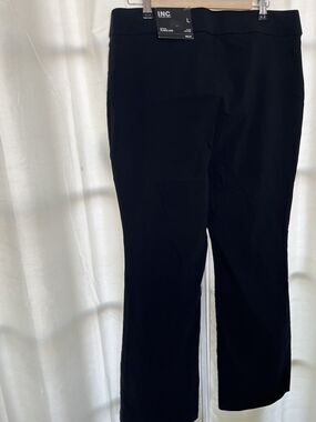 INC International Concepts Women's Pants Black Wide Leg Pull-on Career NWTSize L